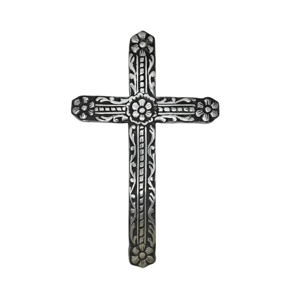 Vintage Cast Aluminum Cruxifix Cross Wall Hanging - Picture 3 of 6